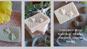 Coconut bliss bee soap bar - natural oils, no chemicals