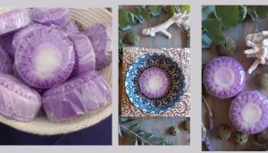 Lavender flower soap with essential oil, natural